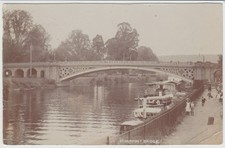 Glänzende s/w Ansicht verschickt 1907, Stourport Bridge, Flussszene und Fußgänger