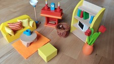 Goki Wohnzimmer Puppenhausmöbel, neuwertig, 34 Teile in Originalverpackung