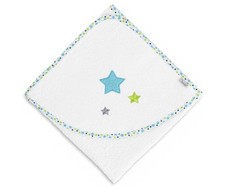 Sterntaler Handtuch Poncho mit Kapuze weiß blau 100 x 100 cm