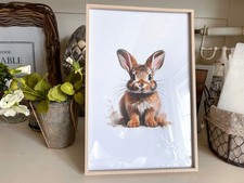 Hasen-Bild Holz-Rahmen