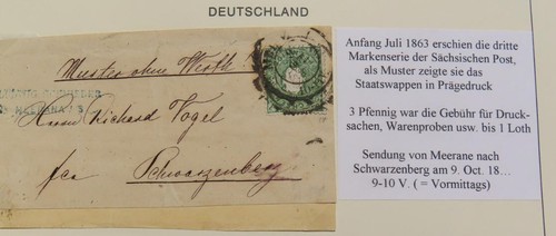 Sachsen 1863 pfg grün - 1863, 3