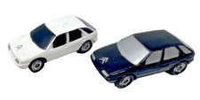 Vintage 2 alte Mini Spielzeug Autos Citroen zx aus Kunststoff - ca. N 1:160