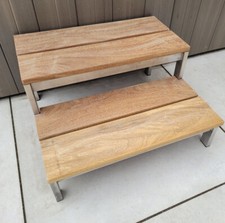 Pooltreppe Eingang Edelstahl