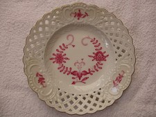 Meißener Porzellan, Durchbruchteller, Indisch Purpur, 18 cm, 1 Wahl, wie neu