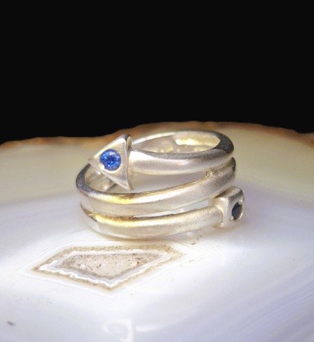 Ring silber 925 saphir - silber,