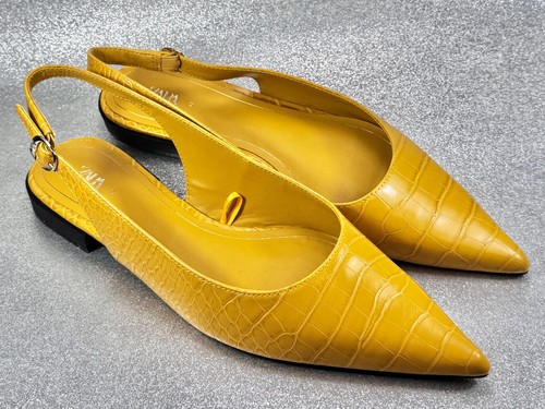 Zara slingbacks kroko - slingbacks, gelb