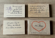 4 Poesiestempel,  Heyda, 6 x 9 cm, Motivstempel, Schutzengel, Von Herzen,