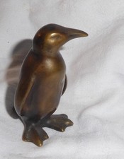 Bronze Sammelfigur  schwer Pinguin  ca. 7 x 3 cm