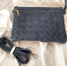 Tasche blau geflochten NEU-mit Gurt