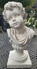 Knabe BÜSTE Kopf Junge Kind Kunststoff weiß Deko Höhe: 38 cm - Antiknachbildung