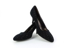 Jumex Damensschuhe Pumps Gr. 39 schwarz High Heels Glitzersteine Textil (15776)