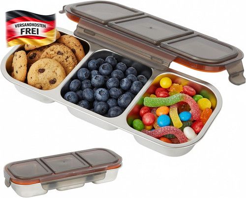 Edelstahl snackbox fächer - 3,