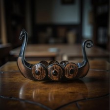 Wikinger Boot „Drakkar“, Wikinger Schale, Deko Boot, Drachenschiff Schale