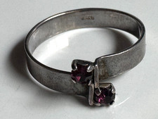 Bauhaus Ring mit Amethyst -