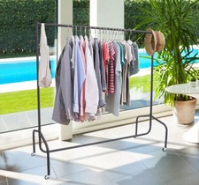 Metall Kleiderständer Kleiderwagen Rollgarderobe Garderobenständer schwarz