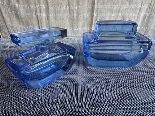 Vintage blau glas parfüm - blau,