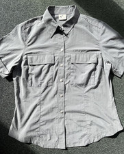 khaki Hemd Bluse Damen Kurzarm