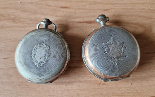 Antike taschenuhr silber - 2x,