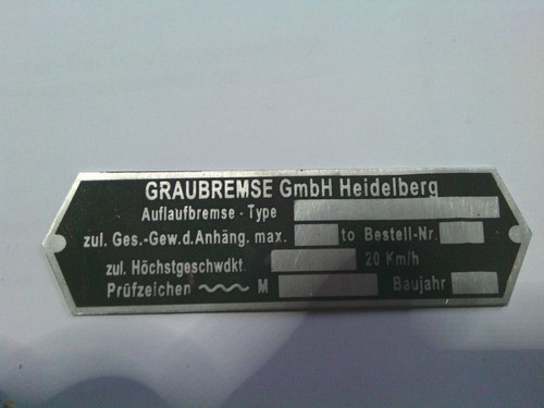 Typenschild schild - typenschild,