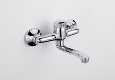 Wandarmatur für Küche Bad Keller Einhand Mischbatterie mit 15cm Auslauf Chrom 