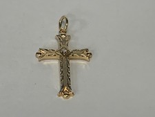 14k GELBGOLD DIAMANT KREUZ