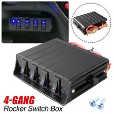 4 Gang LED Wippschalter Schaltpanel Kippschalter 12V-24V Für Auto Boot Lkw JEEP