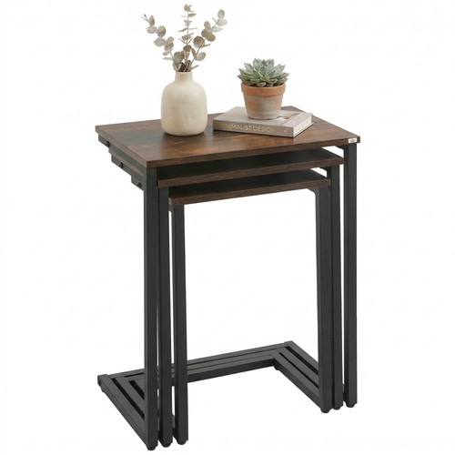 Homcom 3er set - 3er-set, beistelltische