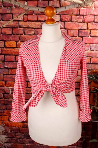 Vintage wickelbluse rot - vintage,