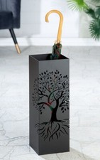 67255 Schirmständer, "Lebensbaum", Lebensbaummotiv, Metall, schwarz