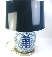Chinesische Porzellan Tischlampe DOPPELGLÜCK Shuangxi Ginger Jar Lamp Wedding