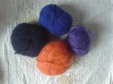 Wolle Mohair ca. 90 gr. blau, dunkelblau, rot, lila, beste Wolle first class # 1