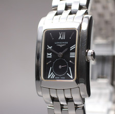 [Exc+5] Longines Dolce Vita L5.155.4 20 mm schwarzes Zifferblatt Quarz Damenu...