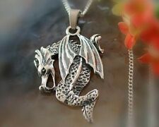 Drachen Anhänger Silber 925 Drache Kette 45 -50 cm echt Sterlingsilber b5-01