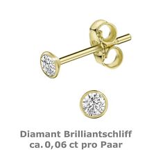 Ohrstecker Diamant 585 Gold 2,3 mm 1 Paar NEU Kelchstecker 14 Karat