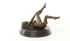 Erotische Bronzefigur weiblicher Akt, L. 23,3 cm, Frauenakt, Frauenerotik, AN...