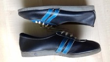DDR  Leder-Sport-Turn-Schuhe-Shoes-Sneaker 38/39? neuw.Vintage schwarz-blau