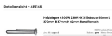 Heizkörper 4500W 230V HK 3