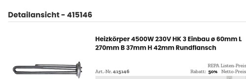 Heizkörper 4500w 230v - 4500w, 3