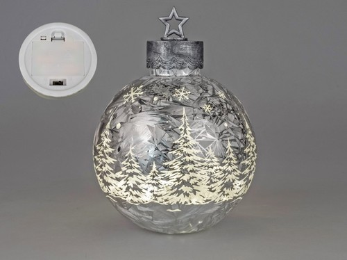 Deko kugel silber frosty - silber-, 35cm