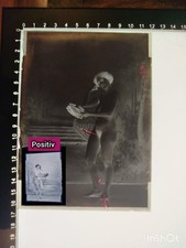 ANTIK FOTO AKT GLAS PLATTE