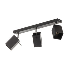 SOLLUX LIGHTING Deckenstrahler Leuchte Square schwarz dreiflammig GU10 Stahl