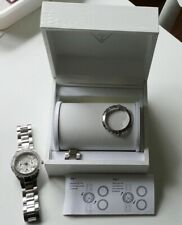 Guess Armbanduhr Damen W13563L1 Edelstahl Strass + wechselbarer Lünette mit Box