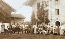orig. Foto als AK - Bauernhof mit 20 Bewohnern in Oberbayern um 1900