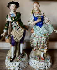 Sitzendorf Paar Rokoko Porzellanfiguren Schäferszene Thüringen um 1918 H 26 cm