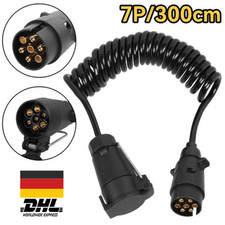 3m Spiralkabel 7-polige Anhanger Verlangerungskabel mit Mannlich Metall Stecker