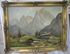 Original Ölgemälde „Berglandschaft – Bergbauernhof“ signiert Cichowski