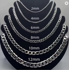 Herren Halskette Kette 2/4/6/8/10/12mm 40-75 cm Silber 925 Panzerkette Schmuck💖