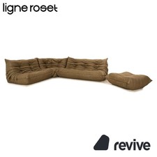 ligne roset Togo Ecksofa Stoff Sofa Garnitur Olivgrün Khaki Ecksofa Hocker