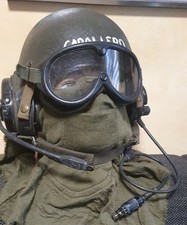   1990er Jahre  Set, Schutzhelm Brille Maske Kopf USA Tanker US Militär Helm