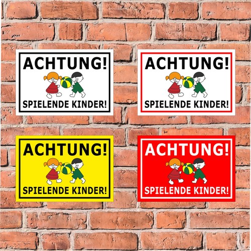 Schild achtung spielende - -,